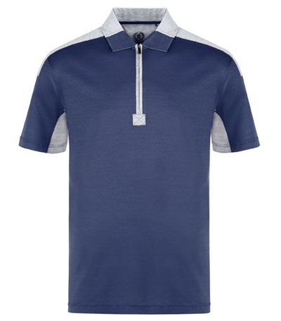 Bugatchi Men's Half Zip short sleeve shirt Large midnight blue