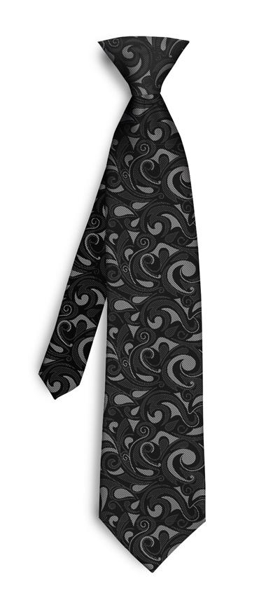 Loudmouth Golf Silver & Black Splash Mini Silk Tie